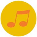 music Flat Round Icon