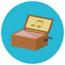 music box Flat Round Icon