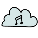 music cloud Doodle Icon
