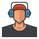 music man Filled Outline Icon