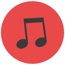 music notes Flat Round Icon