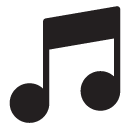 music notes glyph Icon