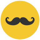 mustache Flat Round Icon