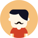 mustache man flat Icon