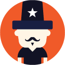 mustache top hat man flat Icon