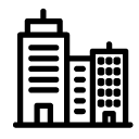 neighbouring buildings 2 line Icon