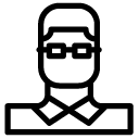 nerd man line Icon