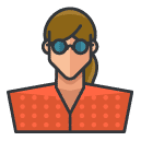 nerd woman Filled Outline Icon