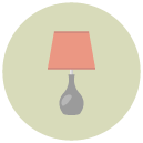 nightstand lamp Flat Round Icon