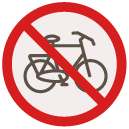 no cycling Flat Round Icon