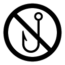 no fishing glyph Icon