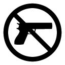 no guns glyph Icon