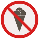 no ice-cream Flat Round Icon