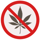 no marijuana Flat Round Icon