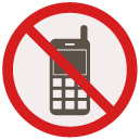 no mobile phones Flat Round Icon