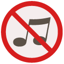 no music Flat Round Icon