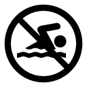 no swimming glyph Icon
