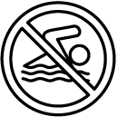 no swimming line Icon