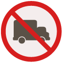 no trucks Flat Round Icon