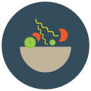 noodles Flat Round Icon