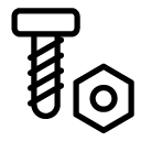 nots and bolts line Icon