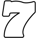 number seven line Icon