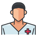 nurse man Filled Outline Icon