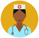 nurse woman Flat Round Icon
