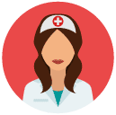 nurse woman Flat Round Icon