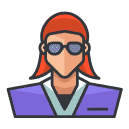 office woman Filled Outline Icon