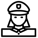 officer woman line Icon