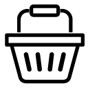 one handle shopping basket line Icon