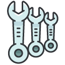 one headed wrenches Filled Outline Icon