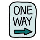 one way road Doodle Icon