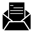 open envelope document glyph Icon