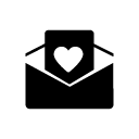 open heart mail glyph Icon