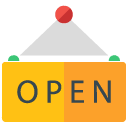 open sign flat Icon