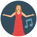 opera singer Flat Round Icon