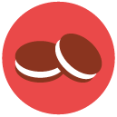 oreo cookies Flat Round Icon