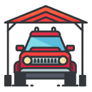 outdoor garage Filled Outline Icon