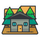outdoor house Filled Outline Icon