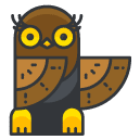 owl Filled Outline Icon