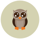 owl Flat Round Icon