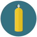 oxygen tank Flat Round Icon