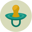 pacifier Flat Round Icon