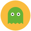 pacman monster Flat Round Icon