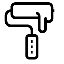 paint roller brush line Icon