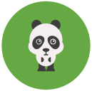panda Flat Round Icon