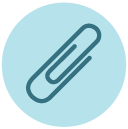 paperclip Flat Round Icon
