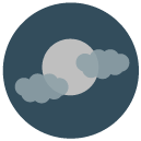 partly cloudy Flat Round Icon